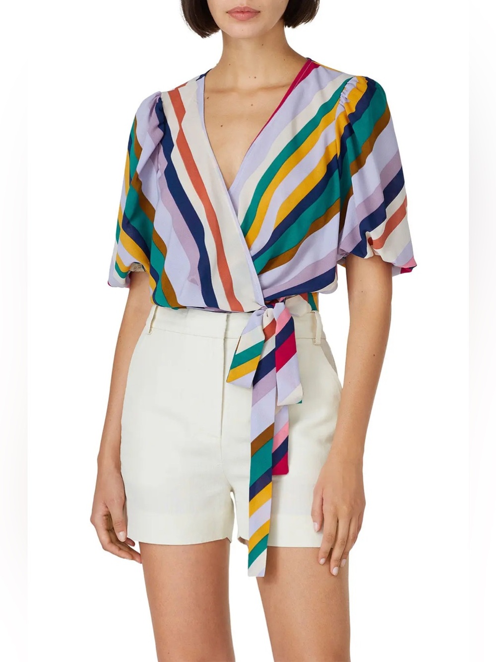 Great Jones Stripe Wrap Top – Multicolor, Size XS